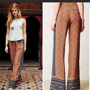 NWT Anthropologie wise leg tiled pants